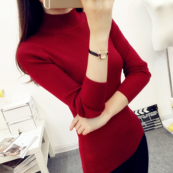 Χειμερινά πουλόβερ γυναικεία με κολάρο - 11 χρώματα και διαφορετικά μεγέθη