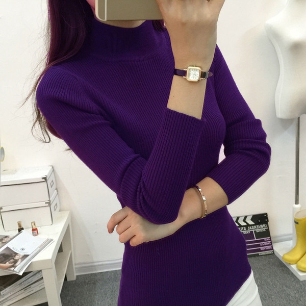 Χειμερινά πουλόβερ γυναικεία με κολάρο - 11 χρώματα και διαφορετικά μεγέθη