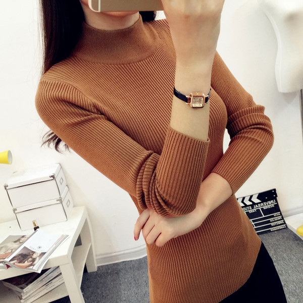 Χειμερινά πουλόβερ γυναικεία με κολάρο - 11 χρώματα και διαφορετικά μεγέθη