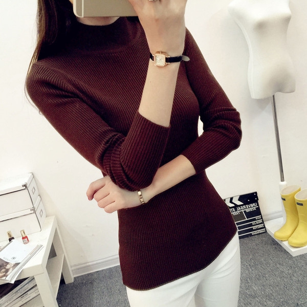 Χειμερινά πουλόβερ γυναικεία με κολάρο - 11 χρώματα και διαφορετικά μεγέθη