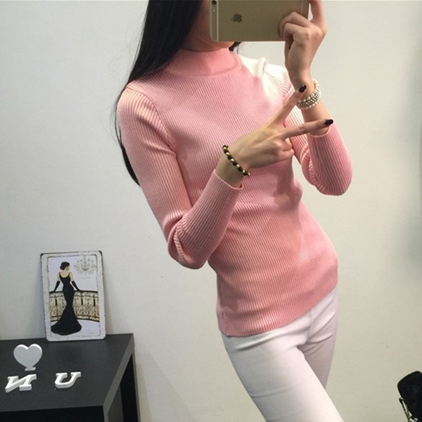 Χειμερινά πουλόβερ γυναικεία με κολάρο - 11 χρώματα και διαφορετικά μεγέθη