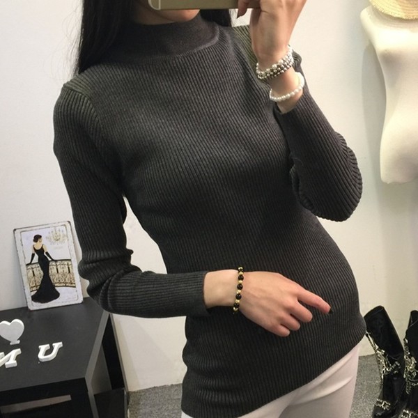 Χειμερινά πουλόβερ γυναικεία με κολάρο - 11 χρώματα και διαφορετικά μεγέθη