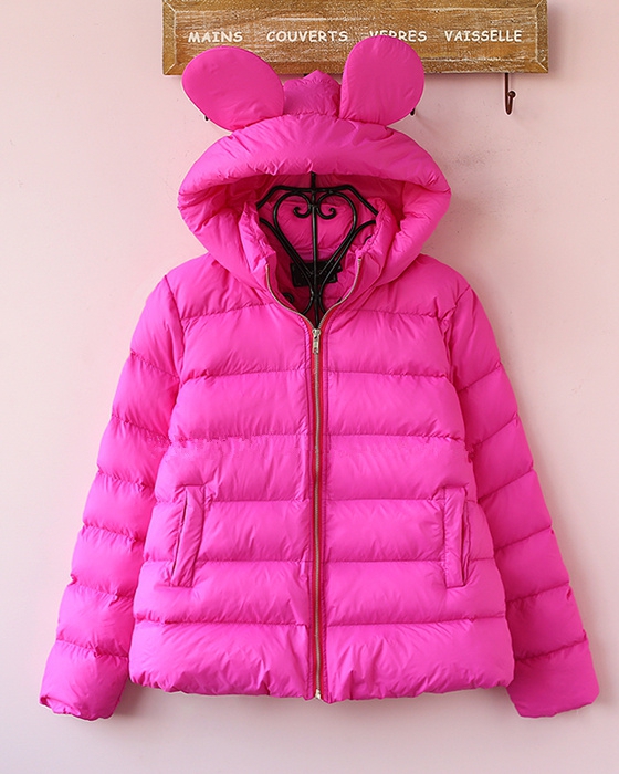 Дамско яке с качулка в три различни цвята - жълт, черен, бял