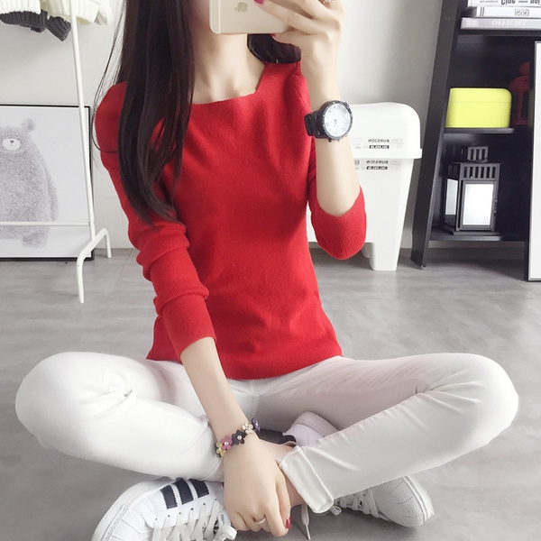 Модерен дамски пуловер в 6 цвята