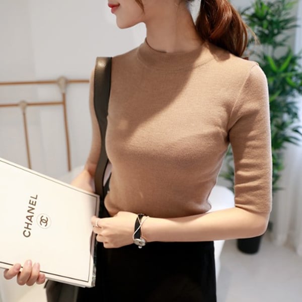 Μοντέρνο γυναικείο πουλόβερμε κοντά ή μακριά μανίκια σε 9 διαφορετικά χρώματα