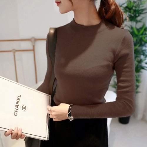 Μοντέρνο γυναικείο πουλόβερμε κοντά ή μακριά μανίκια σε 9 διαφορετικά χρώματα