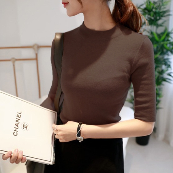 Μοντέρνο γυναικείο πουλόβερμε κοντά ή μακριά μανίκια σε 9 διαφορετικά χρώματα