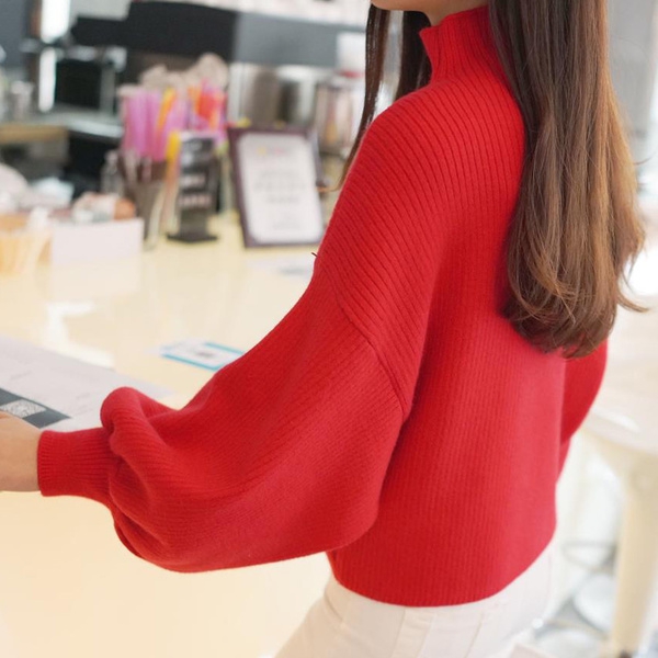 Стилен дамски пуловер с широк ръкав в 6 различни цвята