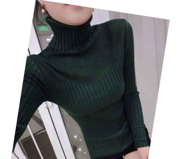 Стилен дамски пуловер тип поло в 7 различни цвята