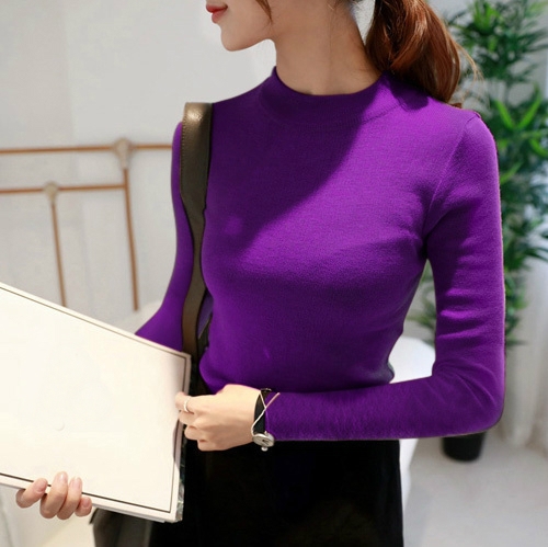 Стилен дамски пуловер в 9 различни цвята