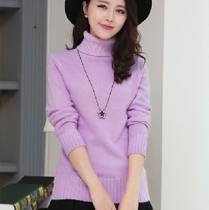 Дамски пуловер с висока яка в 10 различни цвята 