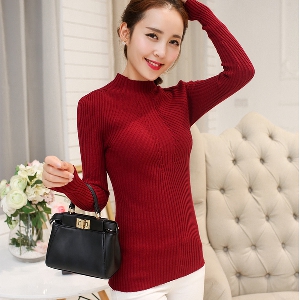 Стилен дамски пуловер в 8 цвята