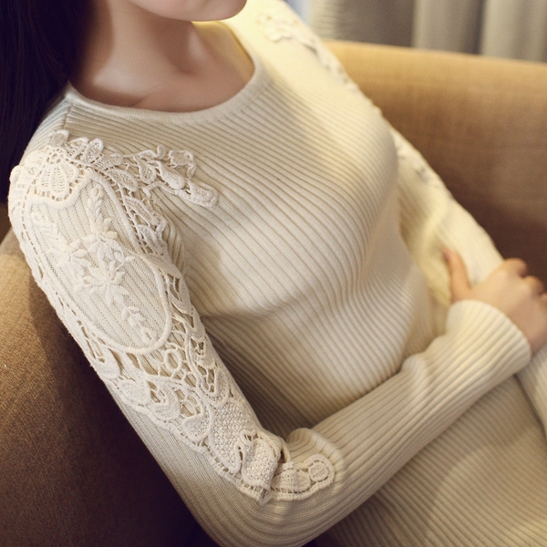 Дамски пуловер с висока яка и без яка в 8 цвята 