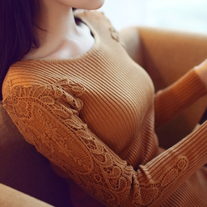 Дамски пуловер с висока яка и без яка в 8 цвята 