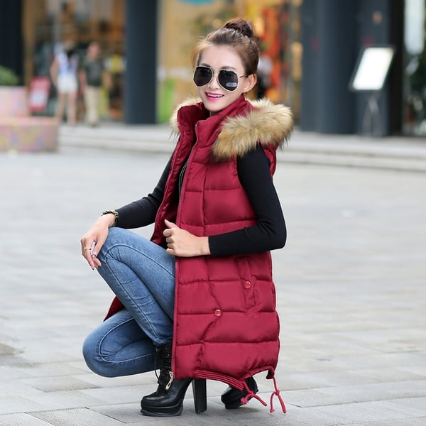 Μοντέρνο Γυναικείο  μπουφάν γιλέκο με κουκούλα σε διαφορετικά  χρώματα.