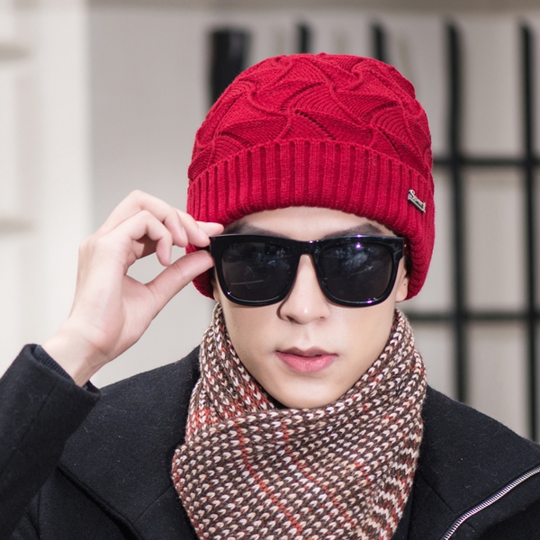 Οι άνδρες της μόδας καπέλα - φθινόπωρο και το χειμώνα, μαύρο, κόκκινο, βελούδινο