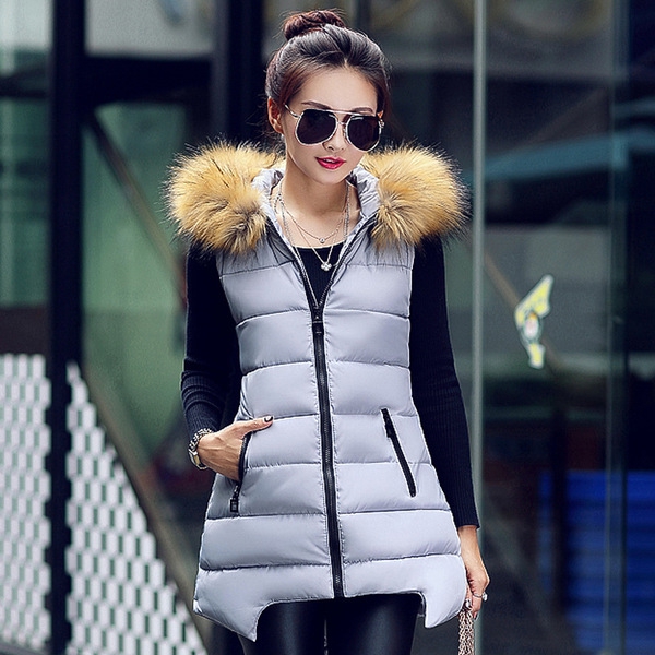  Зимни дамски елеци с качулки зима-8 модела 