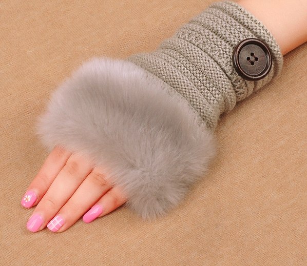 Γάντια για το φθινόπωρο και το  χειμώνα γυναικών  με μισό δάχτυλο