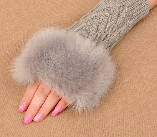 Γάντια για το φθινόπωρο και το  χειμώνα γυναικών  με μισό δάχτυλο