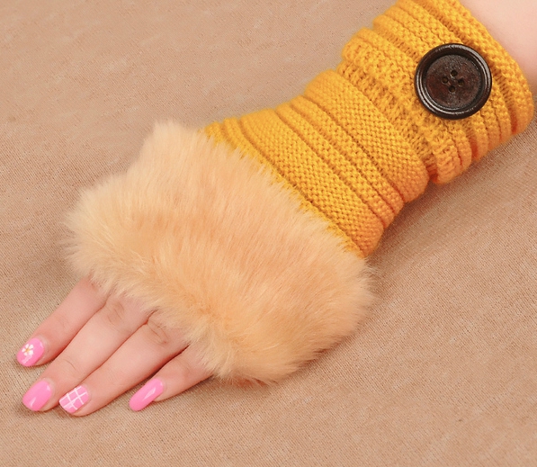 Γάντια για το φθινόπωρο και το  χειμώνα γυναικών  με μισό δάχτυλο