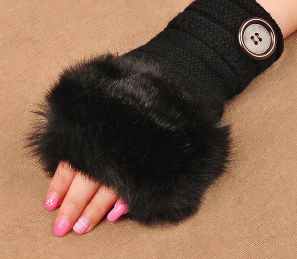 Γάντια για το φθινόπωρο και το  χειμώνα γυναικών  με μισό δάχτυλο