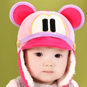 Παιδικά χειμωνιάτικα καπέλα με αυτιά - μπλε, κόκκινο, κίτρινο, ροζ