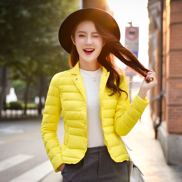 Γυναικείο μπουφάν για το  χειμώνα  - κίτρινο, μπλε, πράσινο, μαύρο, κόκκινο