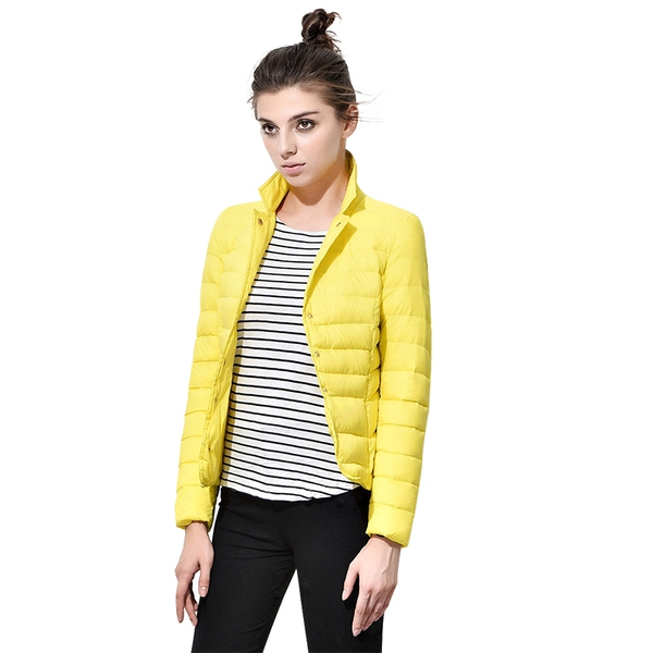 Γυναικείο μπουφάν για το  χειμώνα  - κίτρινο, μπλε, πράσινο, μαύρο, κόκκινο