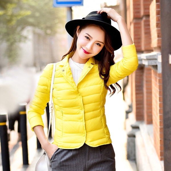 Γυναικείο μπουφάν για το  χειμώνα  - κίτρινο, μπλε, πράσινο, μαύρο, κόκκινο