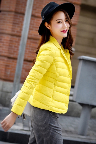 Γυναικείο μπουφάν για το  χειμώνα  - κίτρινο, μπλε, πράσινο, μαύρο, κόκκινο