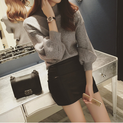 Дамски пуловер в 5 цвята с висока яка