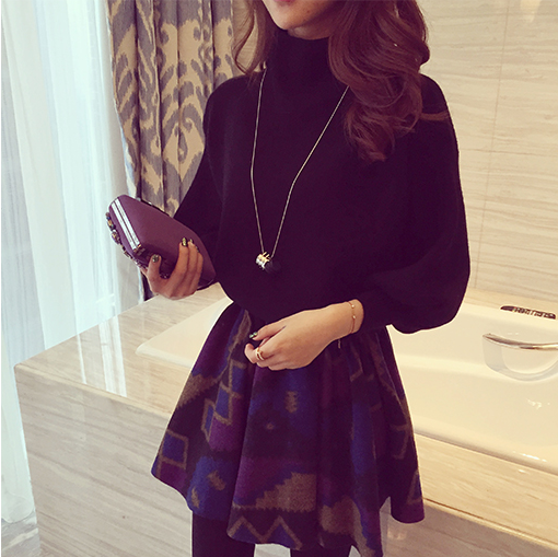 Дамски пуловер в 5 цвята с висока яка