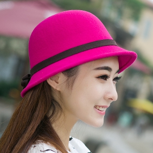 Κυρίες κομψό καπέλο σε ρετρό στυλ σε διάφορα χρώματα