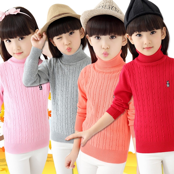 Детски зимни пуловери за момичета и момчета в разнообразие от различни цветове - червен, розов, оранжев, сив, черен