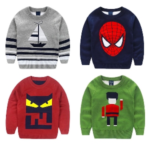 Παιδικό πουλόβερ για αγόρια - spiderman, πόνυ και μοντέλα με ενδιαφέρουσες εικόνες κινουμένων σχεδίων