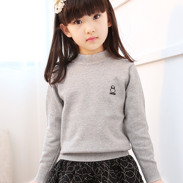 Παιδικό πουλόβερ για τα κορίτσια σε κόκκινο, γκρι, λευκό, μαύρο χρώμα