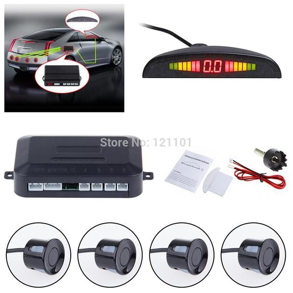 Car LED Parking Sensor Kit 4 Sensors 22mm Backlight Display