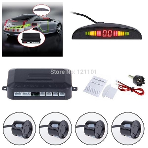 Car LED Parking Sensor Kit 4 Sensors 22mm Backlight Display