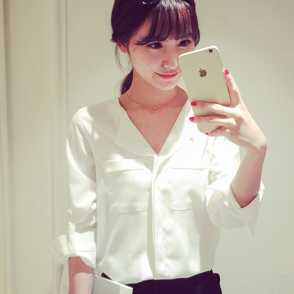 Κυρίες λευκό πουκάμισο