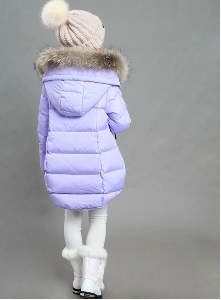 Детски зимни якета за момичета с качулка и пух