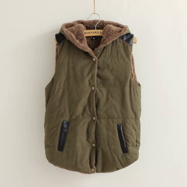 Дамски елек с качулка  в  6 различни цвята