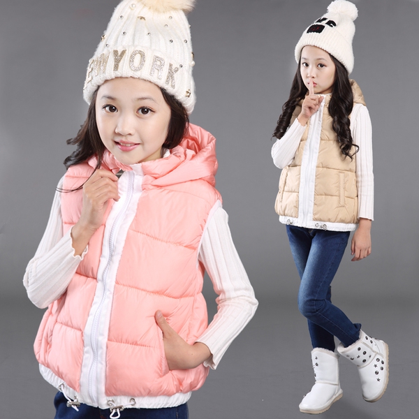 Зимна жилетка за момичета - 4 модела 