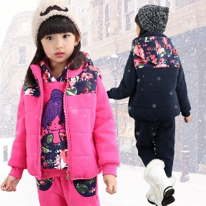 Σετ για κορίτσια - χειμωνιάτικο σακάκι, πουλόβερ και παντελόνι  σε τρία διαφορετικά μοντέλα