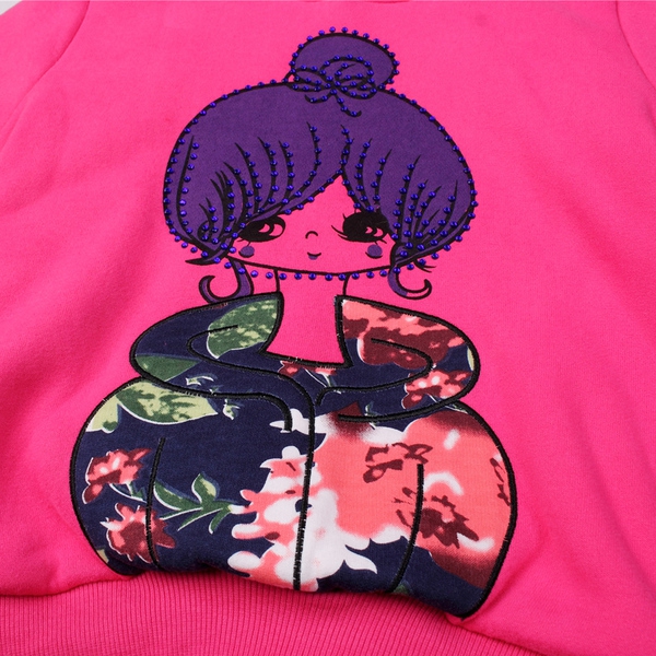 Комплект за момичета от три части - елек,суичър с качулка и панталон  в три модела