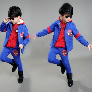 Детски комплект Спайдърмен за момчета и момичета от три части - жилетка, блуза и панталони - 3 различни модела