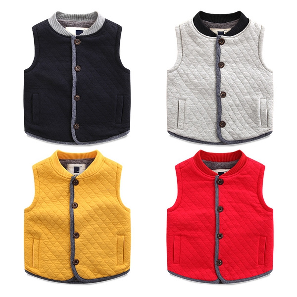 Детска жилетка за момчета - червена, сива, черна, жълта
