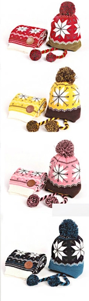 Комплект за деца - шал и шапка - 4 размера