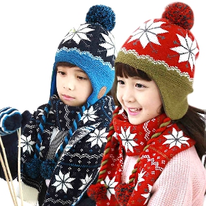 Комплект за деца - шал и шапка - 4 размера