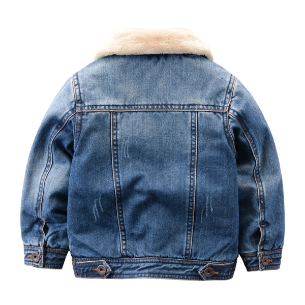 Детско дънково яке за момчета с кадифена подплата различни размери