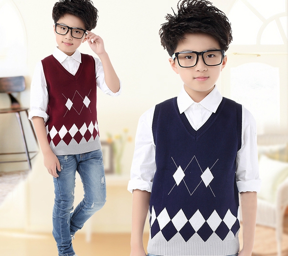 Παιδικό πουλόβερ χωρίς μανίκια κατάλληλο για αγόρια - δύο μοντέλα